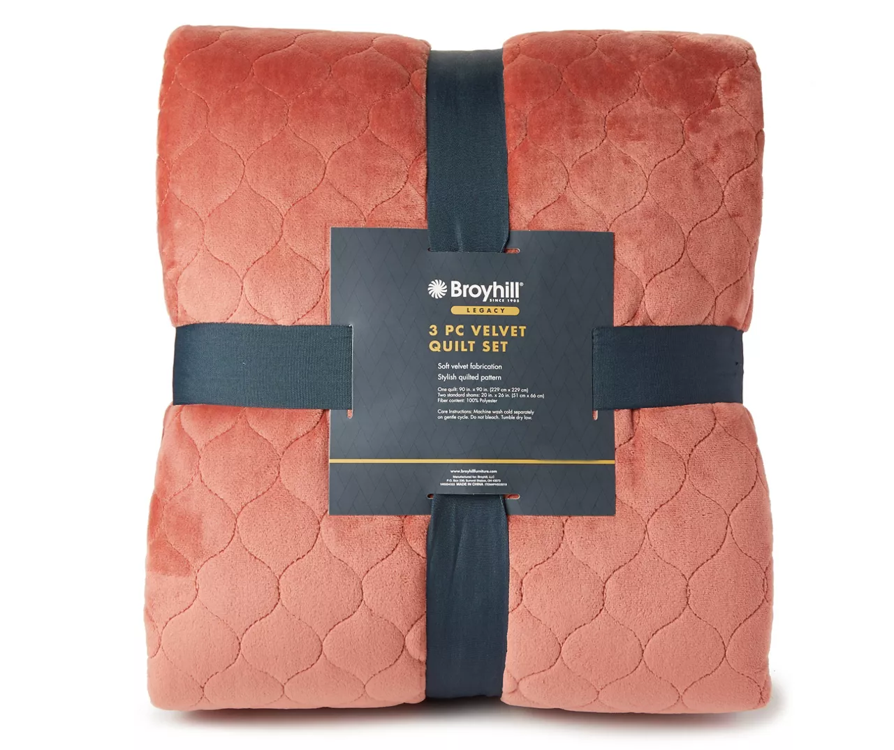 Broyhill Rust Velvet 3-Piece Quilt Set 4 Broyhill Rust Velvet 3-Piece Quilt Set - Image 2