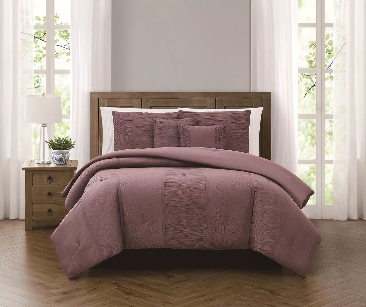 Broyhill Purple Crinkle 5-Piece Comforter Set 3 Broyhill Purple Crinkle 5-Piece Comforter Set