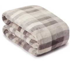Broyhill Gray Plaid Velvet Plush Blanket 8 Broyhill Gray Plaid Velvet Plush Blanket -Broyhill 810477869 1 1