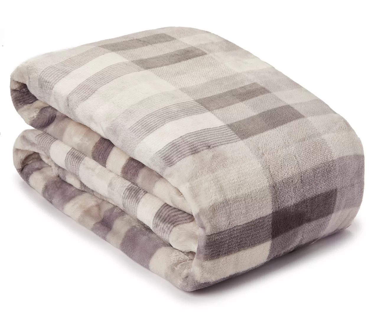 Broyhill Gray Plaid Velvet Plush Blanket 5 Broyhill Gray Plaid Velvet Plush Blanket - Image 3