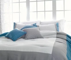Vittorio Teal & Gray Comforter Set -Broyhill 810485246 810485247 3