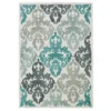 Broyhill Eastlake Teal & Gray Damask Outdoor Area Rug 1 Broyhill Eastlake Teal & Gray Damask Outdoor Area Rug -Broyhill 810497108 810497109 810497110 1