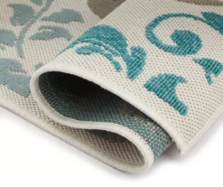 Broyhill Eastlake Teal & Gray Damask Outdoor Area Rug -Broyhill 810497108 810497109 810497110 3 1