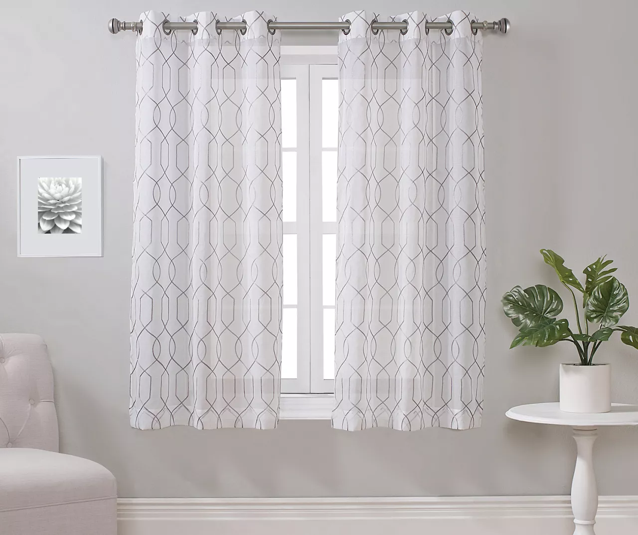 Broyhill Geo Sheer Grommet Curtain Panel Pair 2 Broyhill Geo Sheer Grommet Curtain Panel Pair