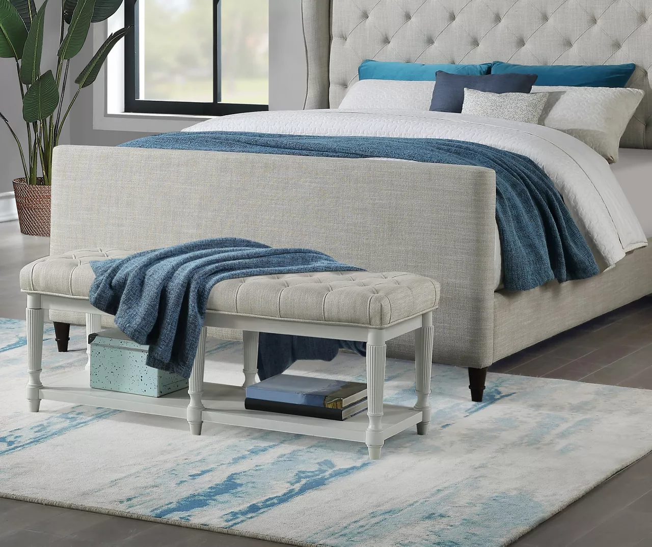 Dimora Tufted Upholstered Footboard Bench 4 Dimora Tufted Upholstered Footboard Bench - Image 2