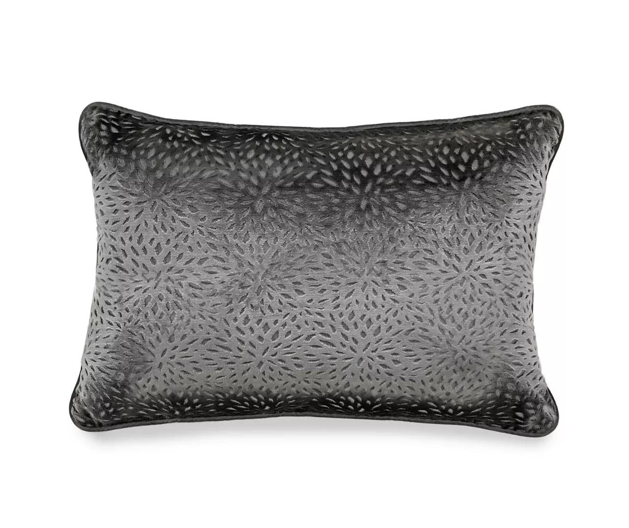 Gray Petals Lumbar Throw Pillow 3 Gray Petals Lumbar Throw Pillow