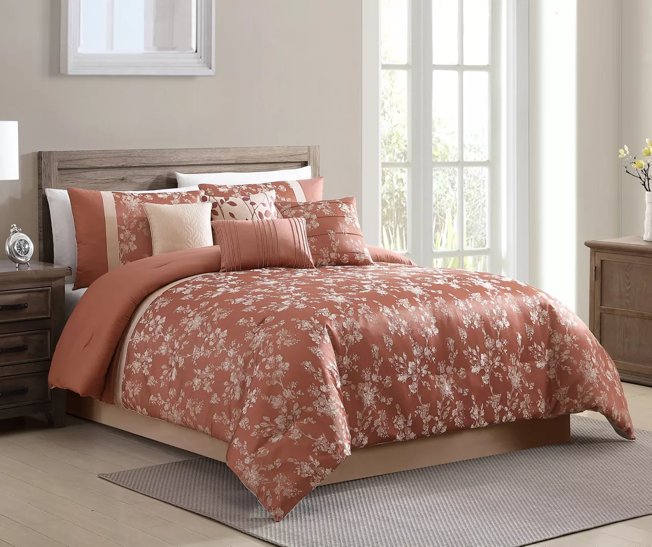 Broyhill Kirkwale Rust Floral Jacquard 8-Piece Comforter Set 3 Broyhill Kirkwale Rust Floral Jacquard 8-Piece Comforter Set