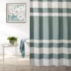 Slate Blue & White Embossed Waffle Striped Shower Curtain 2 Slate Blue & White Embossed Waffle Striped Shower Curtain -Broyhill 810528235