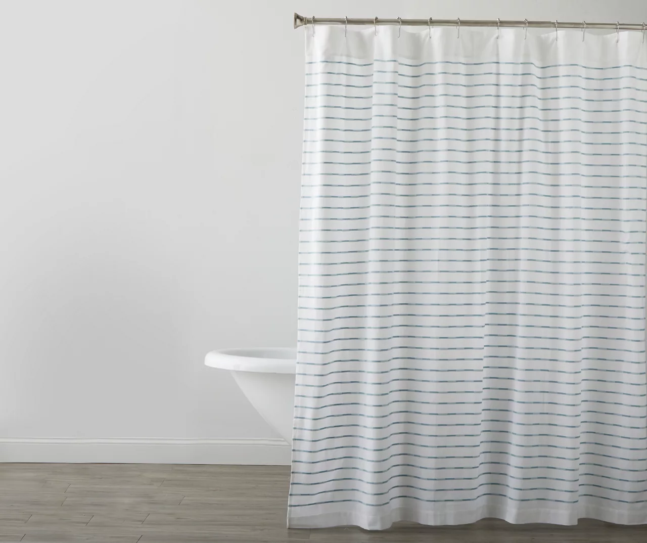 Slate Stripe Fabric Shower Curtain 2 Slate Stripe Fabric Shower Curtain
