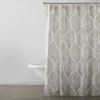 White & Brown Floral Wave Fabric Shower Curtain -Broyhill 810528299