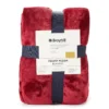 Deep Red Plaid Velvet Plush Twin/Full Blanket 2 Deep Red Plaid Velvet Plush Twin/Full Blanket -Broyhill 810530973