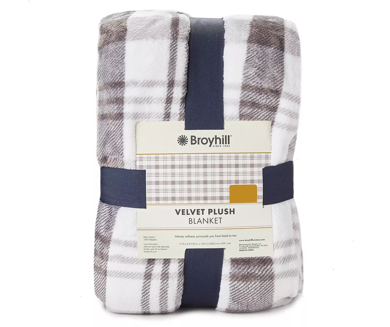 Gray & White Plaid Velvet Plush Queen/King Blanket 3 Gray & White Plaid Velvet Plush Queen/King Blanket