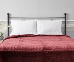 Tawny Port Jacquard Supreme Velvet Queen Blanket 11 Tawny Port Jacquard Supreme Velvet Queen Blanket -Broyhill 810531012 4