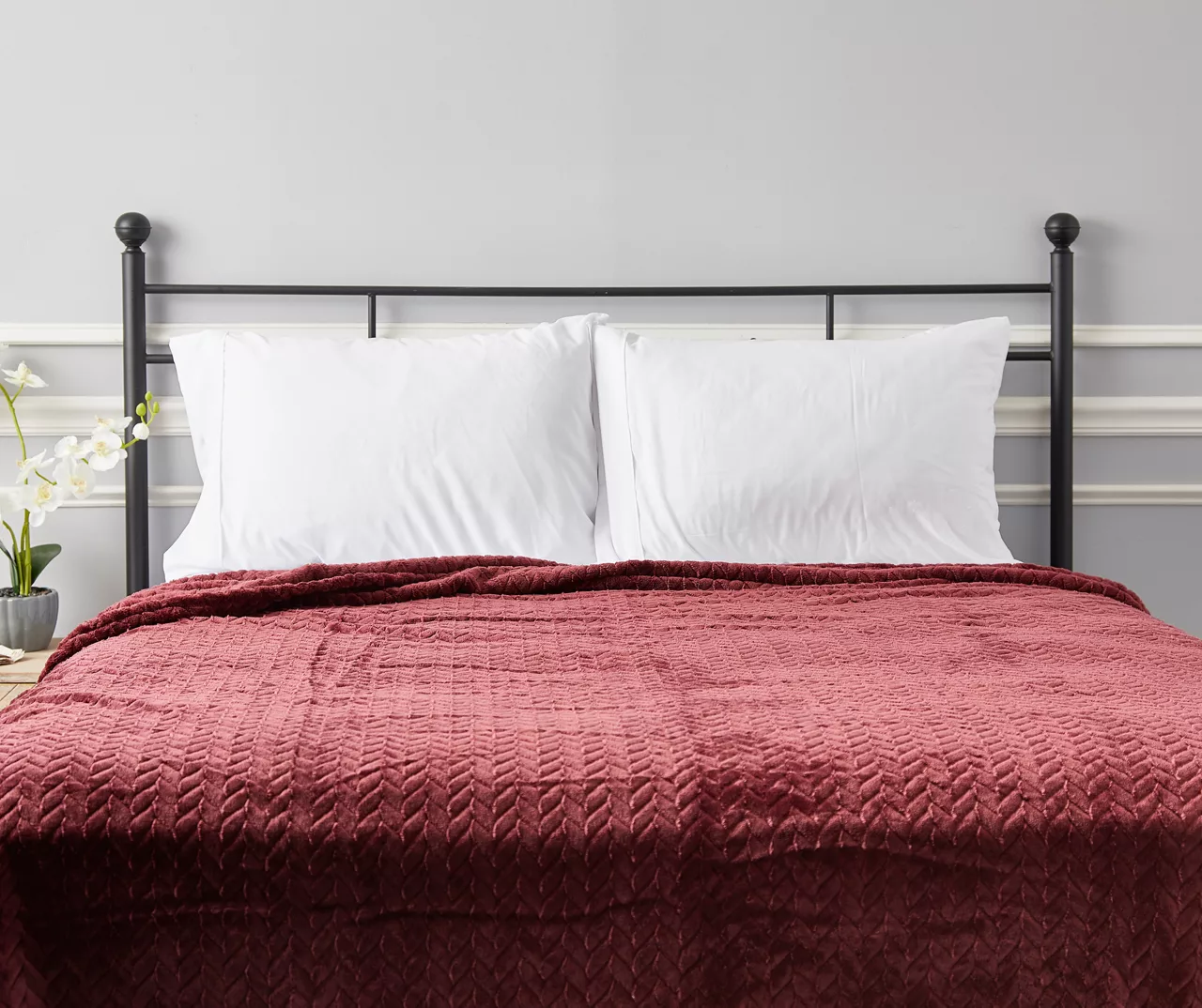 Tawny Port Jacquard Supreme Velvet Queen Blanket 7 Tawny Port Jacquard Supreme Velvet Queen Blanket - Image 5