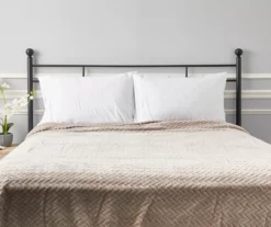 Tan Jacquard Supreme Velvet King Blanket 18 Tan Jacquard Supreme Velvet King Blanket -Broyhill 810531017 41