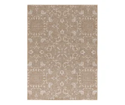 Broyhill Sandpointe Tan & Ecru Damask Outdoor Area Rug -Broyhill 810546502 810546501 810546500 1 1