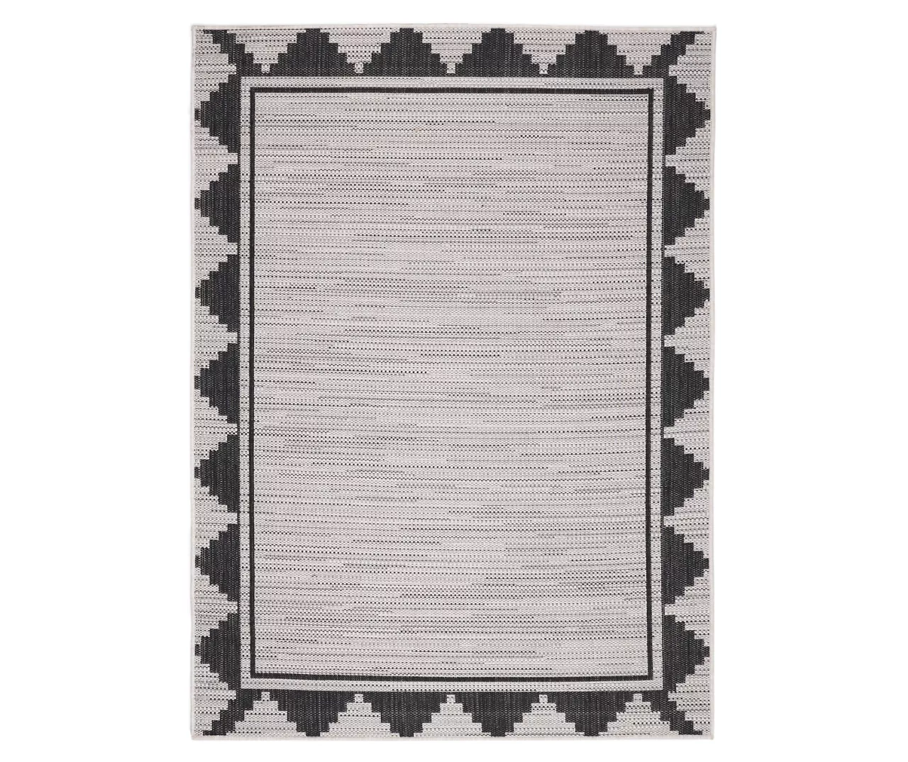 Broyhill Gray & Black Geometric Border Indoor/Outdoor Area Rug 4 Broyhill Gray & Black Geometric Border Indoor/Outdoor Area Rug - Image 2