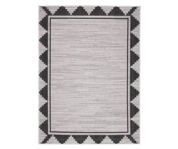 Broyhill Gray & Black Geometric Border Indoor/Outdoor Area Rug 6 Broyhill Gray & Black Geometric Border Indoor/Outdoor Area Rug - Image 4