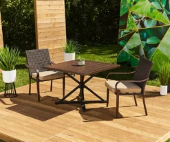 Autumn Cove Brown Wood Look Square Steel Patio Dining Table 13 Autumn Cove Brown Wood Look Square Steel Patio Dining Table -Broyhill 810553658 16 1