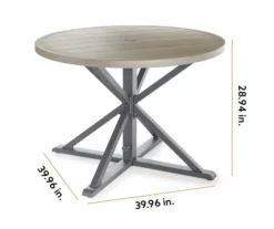 Sandpointe Neutral Steel Round Patio Dining Table -Broyhill 810554377 99 2