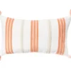 White & Orange Embroidered Stripe Tassel-Accent Throw Pillow -Broyhill 810557804