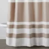 Warm Gray & White Color Block Waffle-Knit Fabric Shower Curtain 1 Warm Gray & White Color Block Waffle-Knit Fabric Shower Curtain -Broyhill 810559976