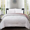 Pink Geometric Texture Faux Fur Full/Queen Comforter 1 Pink Geometric Texture Faux Fur Full/Queen Comforter -Broyhill 810573778 810573779 1