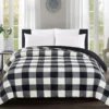 Broyhill Black & White Buffalo Plaid Faux Fur Comforter 1 Broyhill Black & White Buffalo Plaid Faux Fur Comforter -Broyhill 810573780 810573792