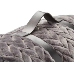 Charcoal Chevron Embossed Velvet Queen Blanket 10 Charcoal Chevron Embossed Velvet Queen Blanket -Broyhill 810573788 810573789 3