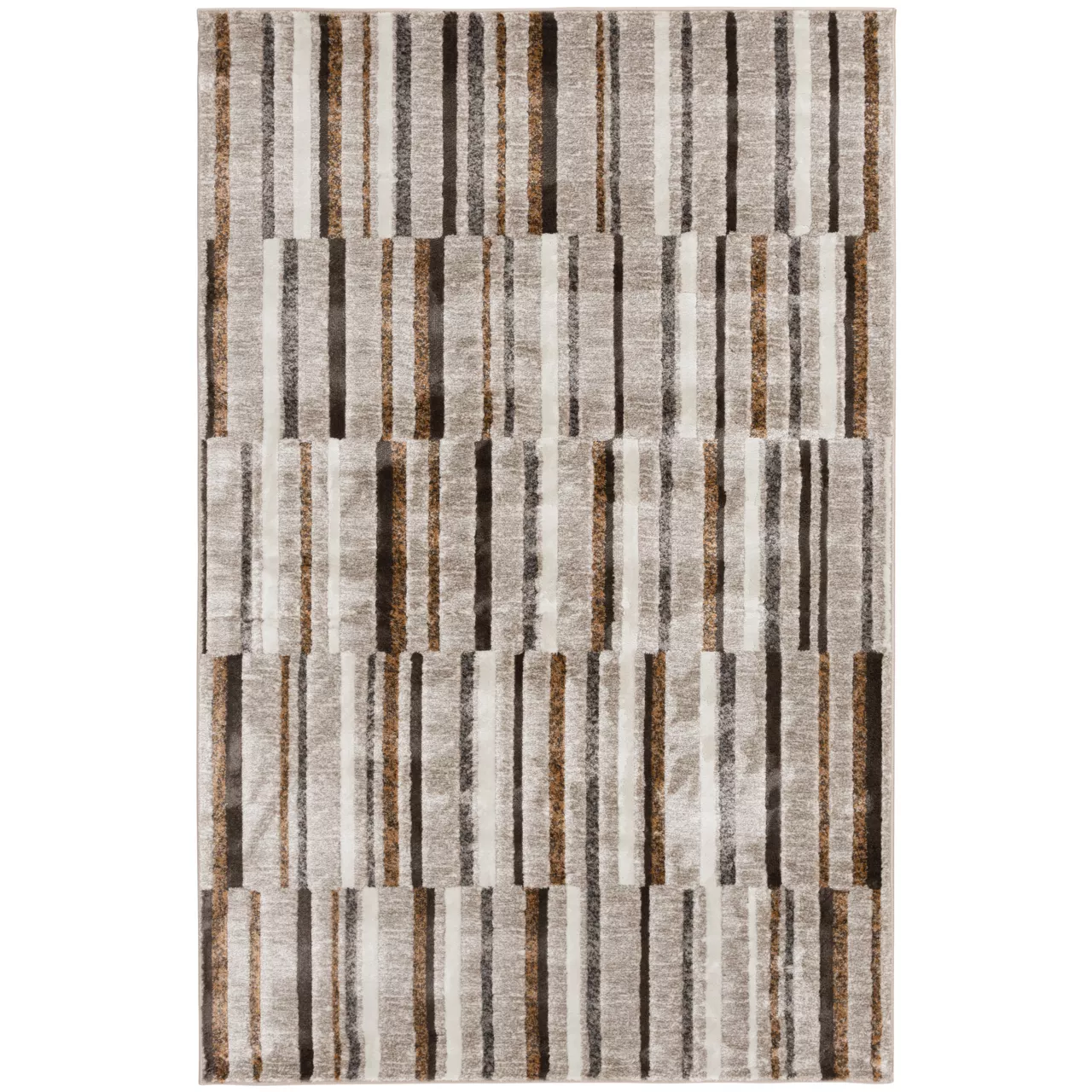 Bay Village Greige & Putty Block Stripe Area Rug, (8' X 10') 3 Bay Village Greige & Putty Block Stripe Area Rug, (8' X 10')