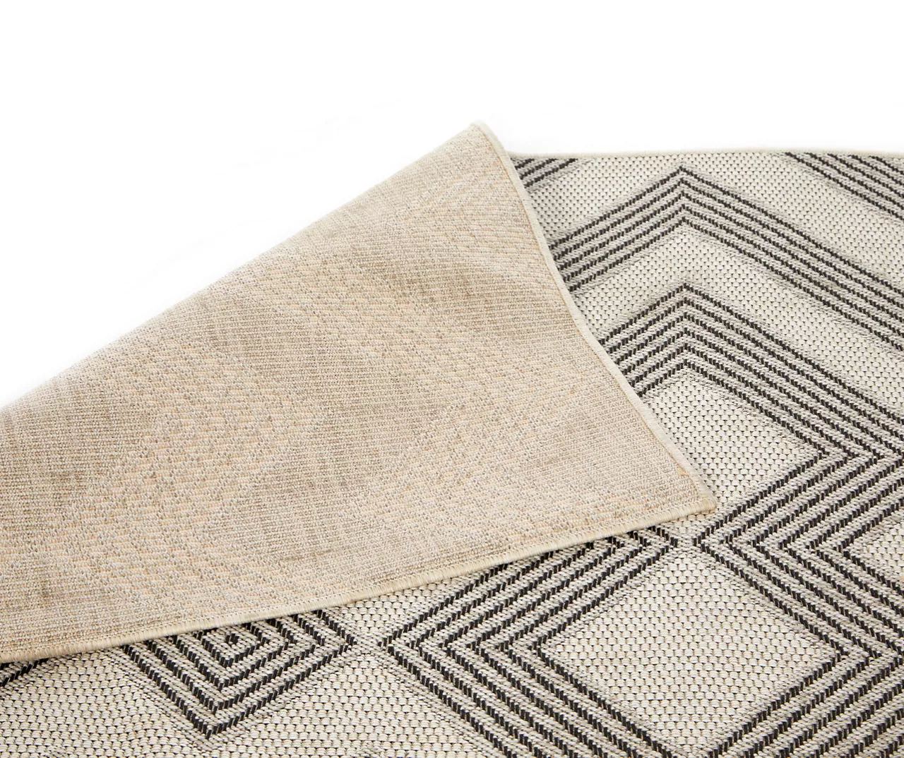 Broyhill Palermo White & Black Geometric Outdoor Area Rug 4 Broyhill Palermo White & Black Geometric Outdoor Area Rug - Image 2