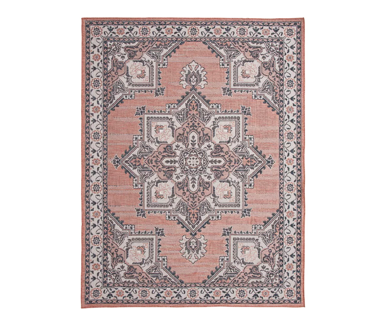 Broyhill Braiden Orange & Navy Floral Medallion Outdoor Area Rug 3 Broyhill Braiden Orange & Navy Floral Medallion Outdoor Area Rug