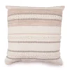 White & Tan Woven Dot Stripe Throw Pillow -Broyhill 810590728 A0