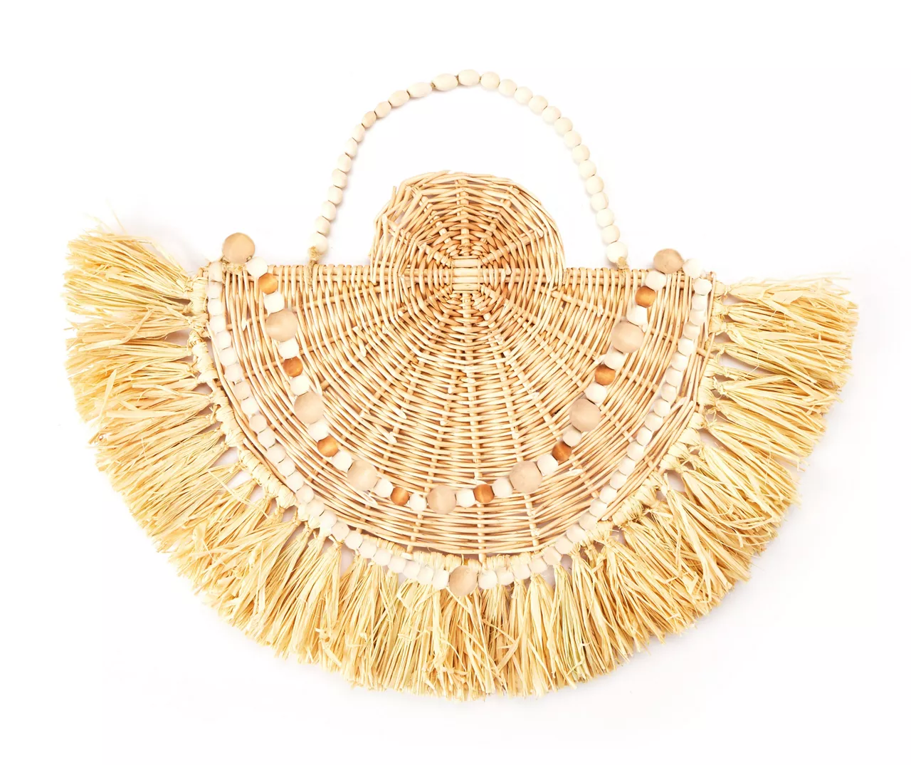 Wild Sedona Raffia & Beads Hanging Wall Fan 3 Wild Sedona Raffia & Beads Hanging Wall Fan