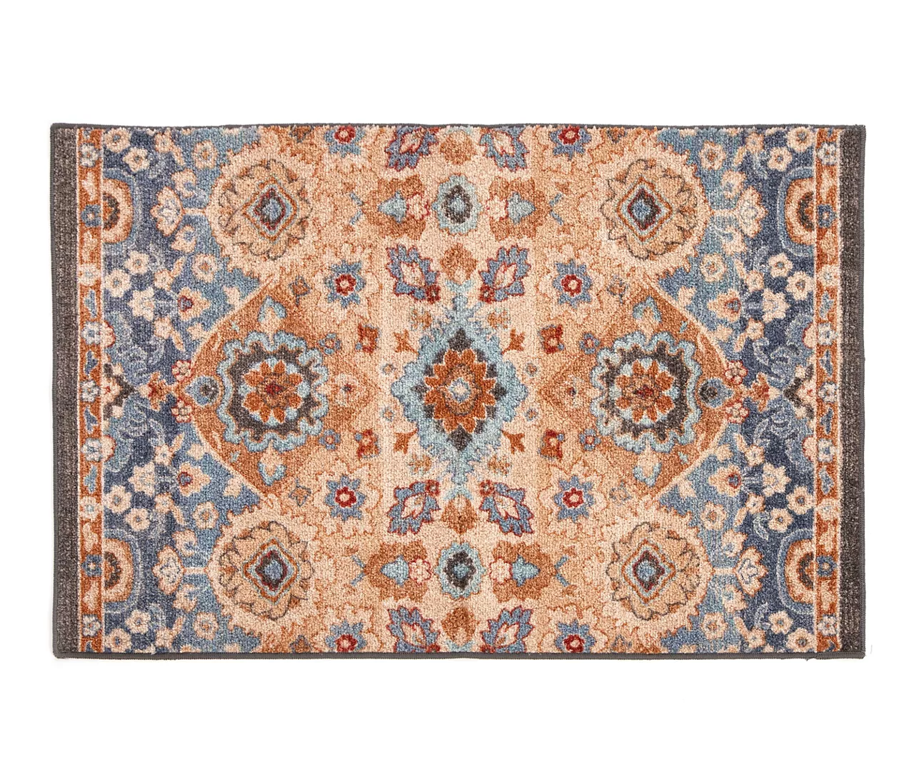 Broyhill Blue & Tan Traditional Floral Accent Rug 5 Broyhill Blue & Tan Traditional Floral Accent Rug - Image 3