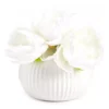 White Artificial Peony Arrangement In White Ridged Ceramic Pot 2 White Artificial Peony Arrangement In White Ridged Ceramic Pot -Broyhill 810603806 A0