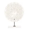 White Floral Cut-Out Carved Circle Tabletop Decor -Broyhill 810603880 A0 2