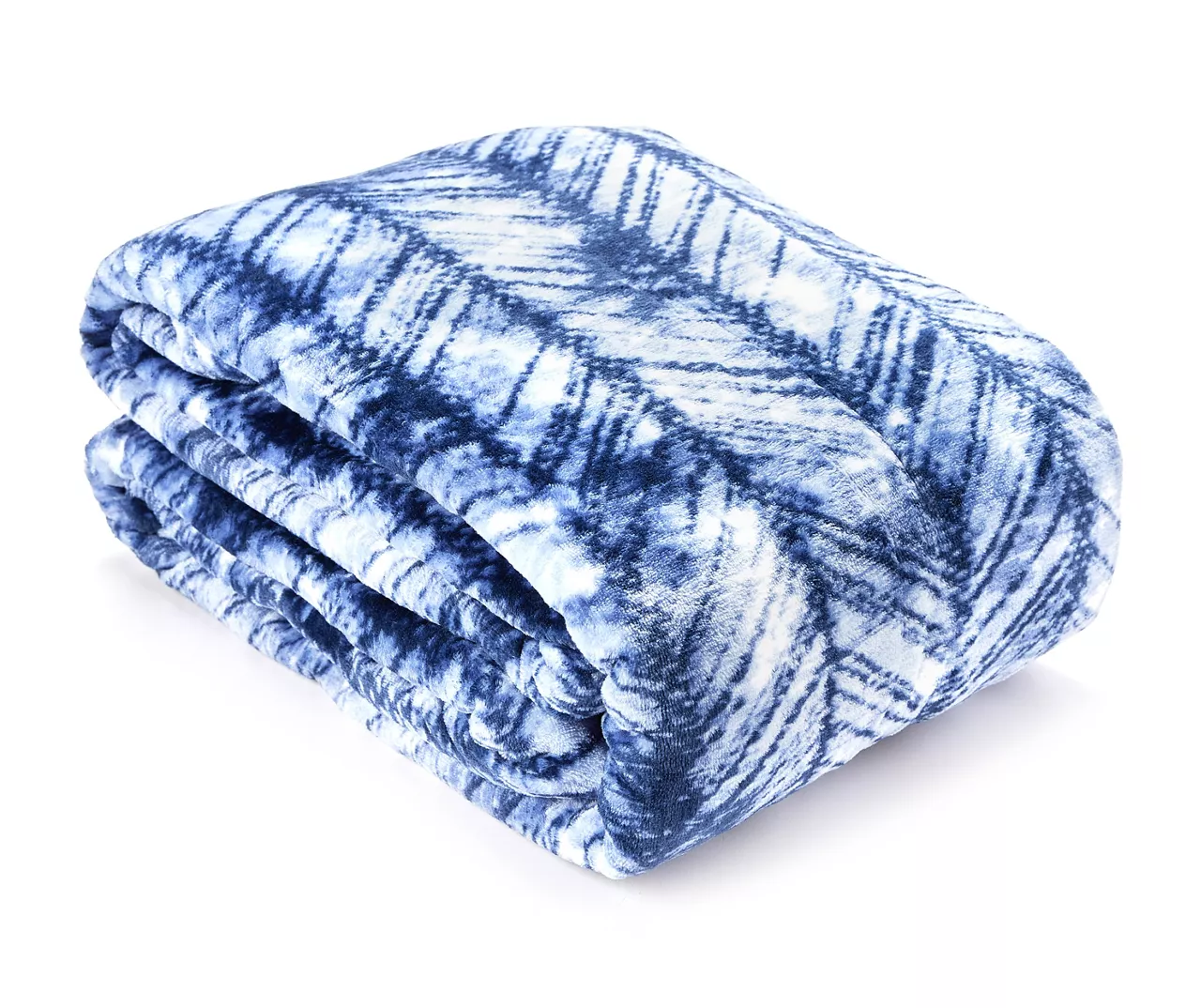 Blue & White Herringbone Twin/Full Plush Velvet Blanket 3 Blue & White Herringbone Twin/Full Plush Velvet Blanket