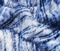 Blue & White Herringbone Twin/Full Plush Velvet Blanket 7 Blue & White Herringbone Twin/Full Plush Velvet Blanket -Broyhill 810609053 810609054 A8 2