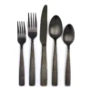 Matte Black Hammered 20-Piece Flatware Set 2 Matte Black Hammered 20-Piece Flatware Set -Broyhill 810610408 A0 1