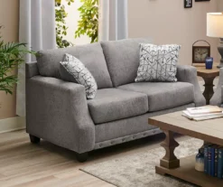 Alexandria Gray Chenille Loveseat 12 Alexandria Gray Chenille Loveseat -Broyhill 810616680 B0 1