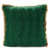 Green Cable-Knit Faux Fur-Trim Throw Pillow 2 Green Cable-Knit Faux Fur-Trim Throw Pillow -Broyhill 810616930 A0 1
