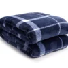 Navy & White Plaid Twin/Full Velvet Plush Blanket 2 Navy & White Plaid Twin/Full Velvet Plush Blanket -Broyhill 810617521 810617523 A0 1 1