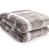 Gray & White Plaid Twin/Full Velvet Plush Blanket -Broyhill 810617548 810617522 A0 1 1