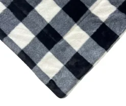 Black & White Buffalo Check Faux Fur King Comforter 10 Black & White Buffalo Check Faux Fur King Comforter -Broyhill 810617563 810617564 A8 3