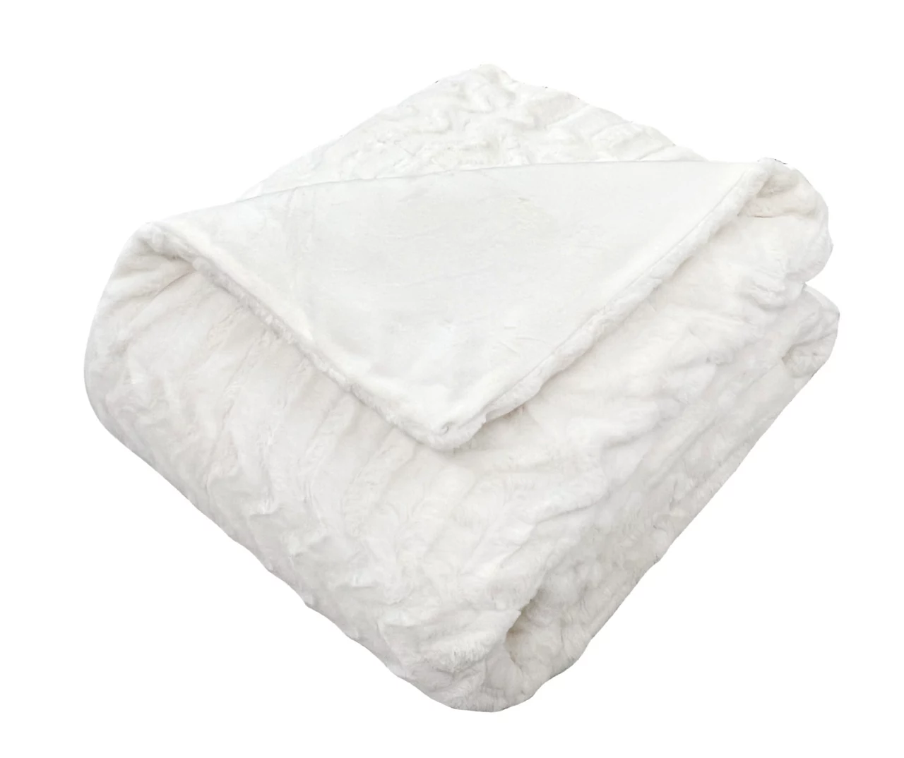 White Chevron Stripe Faux Fur King Comforter 6 White Chevron Stripe Faux Fur King Comforter - Image 4