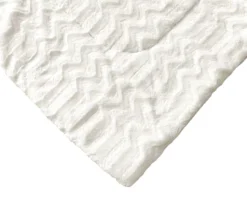 White Chevron Stripe Faux Fur King Comforter 12 White Chevron Stripe Faux Fur King Comforter -Broyhill 810617569 810617570 A8 3 1