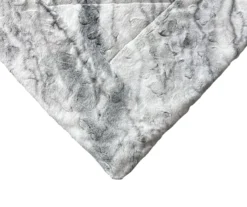 Gray Marble Print Faux Fur King Comforter -Broyhill 810617619 810617562 A8 3 1