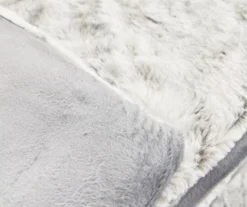 Gray Marble Print Faux Fur King Comforter -Broyhill 810617619 810617562 A8 4 2 1