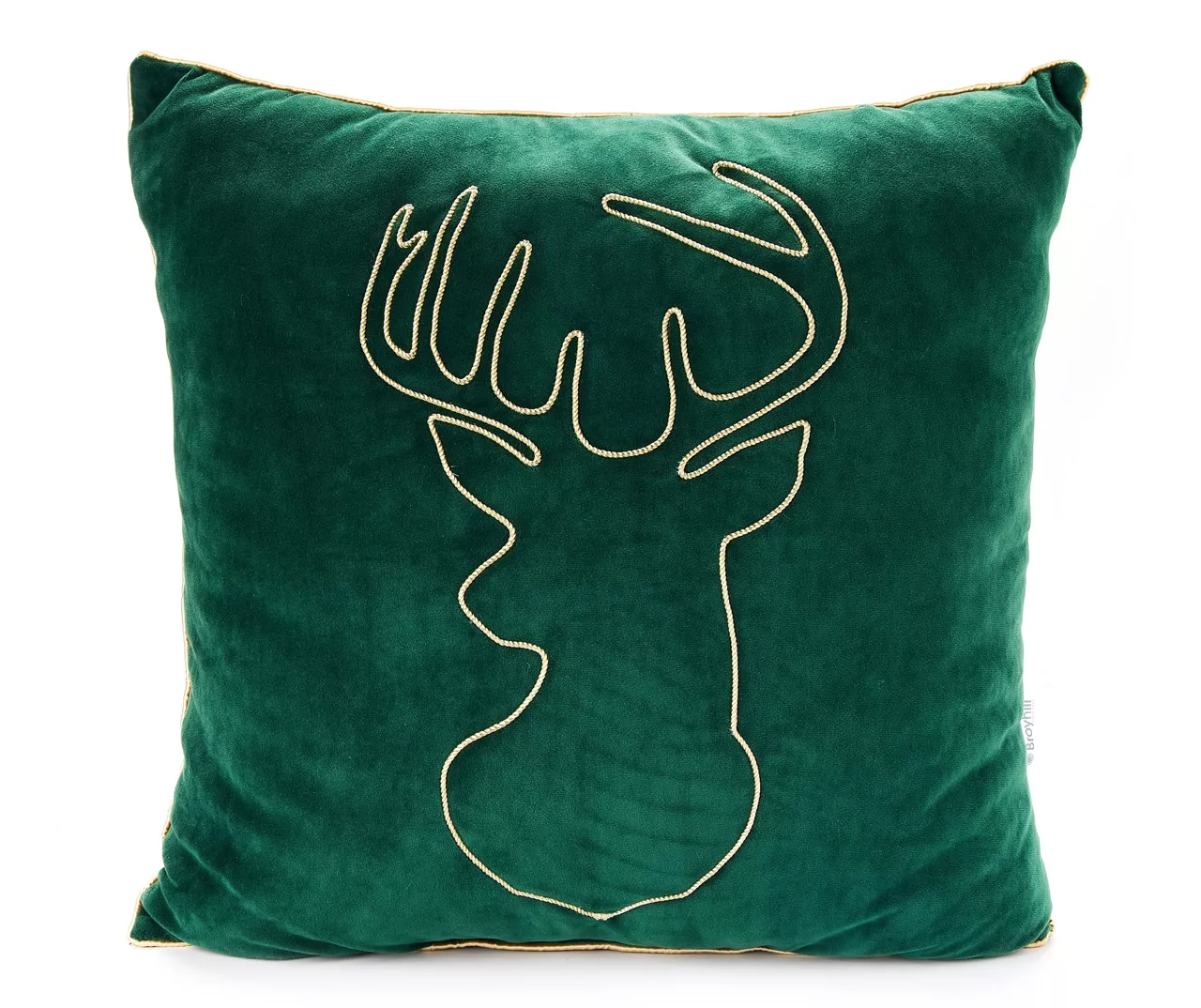 Festive Gathering Green Deer Linework Throw Pillow 3 Festive Gathering Green Deer Linework Throw Pillow